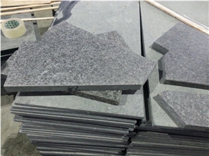 G684 Fuding Basalt Slabs & Tiles, China Black Basalt , Black Pearl Flamed Stairs/Staircase/Steps/ Stair Treads