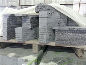 G684 Fuding Basalt Slabs & Tiles, China Black Basalt , Black Pearl Flamed Stairs/Staircase/Steps/ Stair Treads