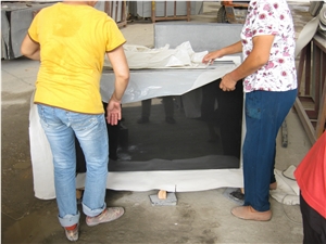 Mongolia Black /China Black Basalt Polished Kitchen Countertops