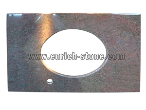 Multicolor Red Galaxy Granite Bathroom Vanity Top