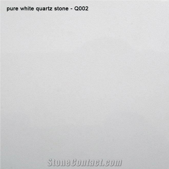 Pure White Quartz Stone Kitchen Top with Quartz Stone Sink and Cabinet