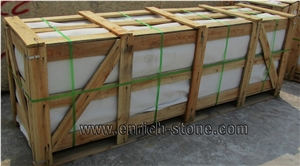 Pure White Quartz Stone Kitchen Top with Quartz Stone Sink and Cabinet