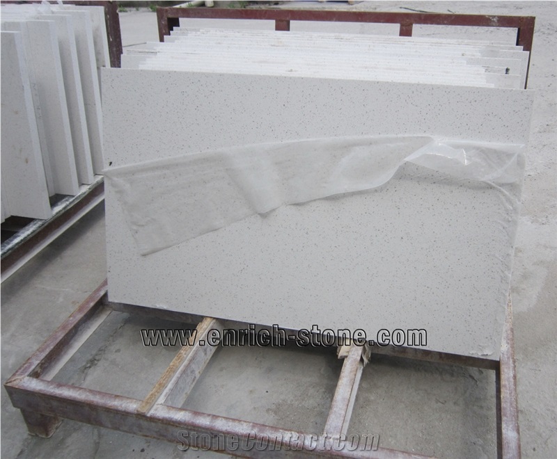 Q101 China White Quartz Stone Kitchen Island Tops
