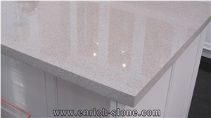 Sparkle Quartz Stone Kitchen Countertops, Sparkling White Quartz Stone Kitchen Tops
