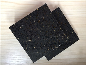 Black Golden Series Artificial Quartz Stone Slab&Tile Directly from China Manufacturer at Cheap Pricing More Durable Than Granite Thickness 2cm or 3cm