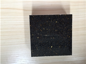 China Black Golden Series Engineered Quartz Stone Tiles & Slabs for American Kitchen Countertops and Vanity Tops Directly from China Manufacturer with International Designing and Competitive Pricing