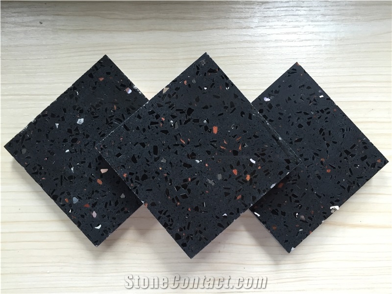China Black Zircon Engineered Corian Stone Slabs & Tiles,Resistant to Stains,Heat and Scratches for Multifamily/Hospitality Projects,Combines Performance and Design for Flooring&Walling&Countertop