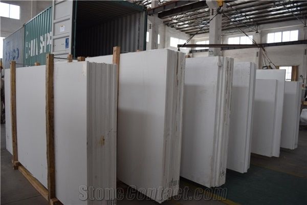 China Elegant White Quartz Stone Countertop with Bright Solid Surface Directly from China Manufacturer at Competitive Pricing Standard Slab Size 3200*1600mm or 3000*1400mm Thickness 12/15/20/25/30mm
