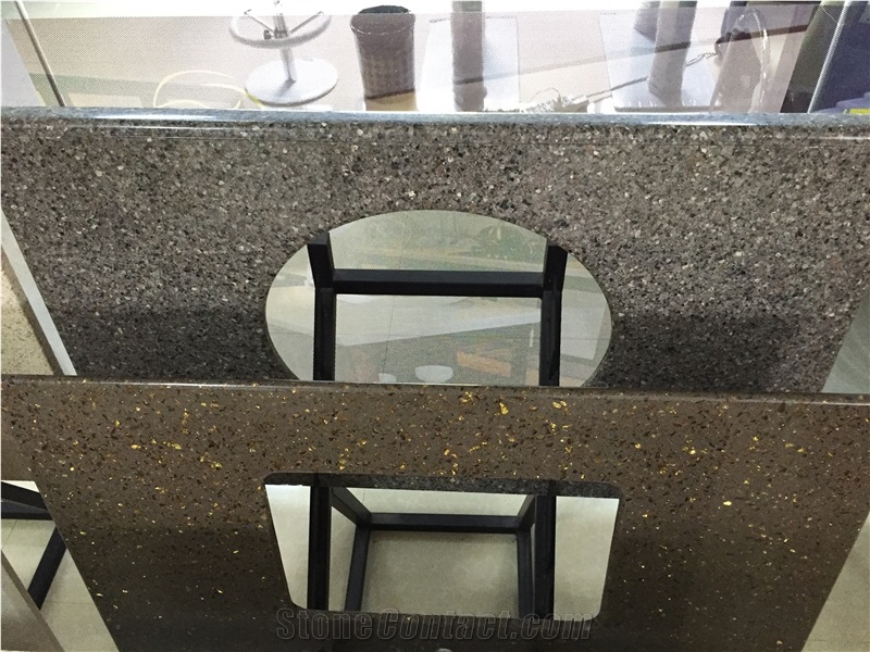 Cut to Size Project for Surfaces and Kitchen Countertop Made by China Manufacturer Golden Quartz with Non-Porous and Easy to Clean and Maintain,Top Quality,Normally Produced Size 118*55 and 126*63