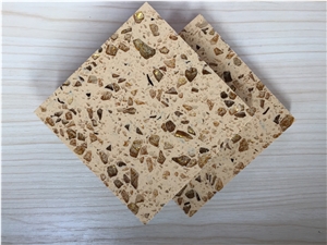 Golden Series Artificial Quartz Stone Slab&Tile Of Low Water Absorption But Cheap Pricing Suitable for Worktop and Kitchen Countertop Projects More Durable Than Granite Thickness 2cm or 3cm