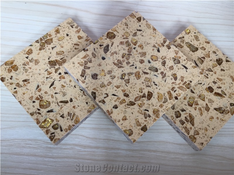 Greenguard BST Golden Series Man-Made Quartz Stone with Polished Surfaces Apply in Kitchen Countertop and Bathroom Vanity Top Directly from China Manufacturer More Durable Than Granite