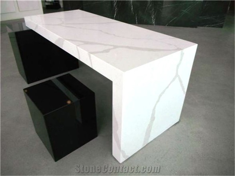 Luxury Interior Design Of Calacatta White Quartz Stone Slabs & Tiles,Materials Supplier at Competitive Pricing Standard Slab Size 118*55 and 126*63 More Durable Than Granite Thickness 2/3cm