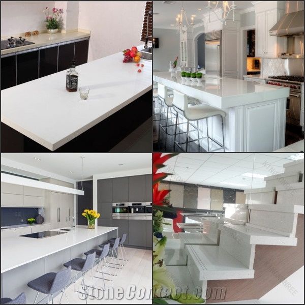 Noble Quartz Stone Solid Surface Non-Porous and Easy to Clean Directly from China Manufacturer with Iso/Nsf Certificate More Durable Than Granite Normally Produced Standard Countertop Size 108*26inch