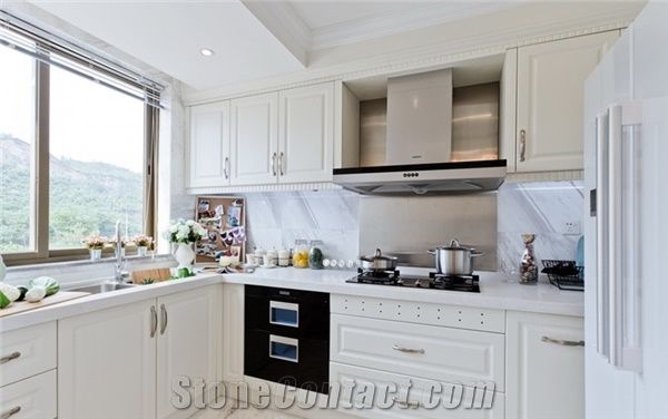 Quartz Stone Countertops Pure White with Thickness 15/20/25/30mm More Durable Than Granite for Multifamily/Hospitality Projects Like Countertop with Safety Guaranty,Anti Corruption,Anti Fading,Scratch