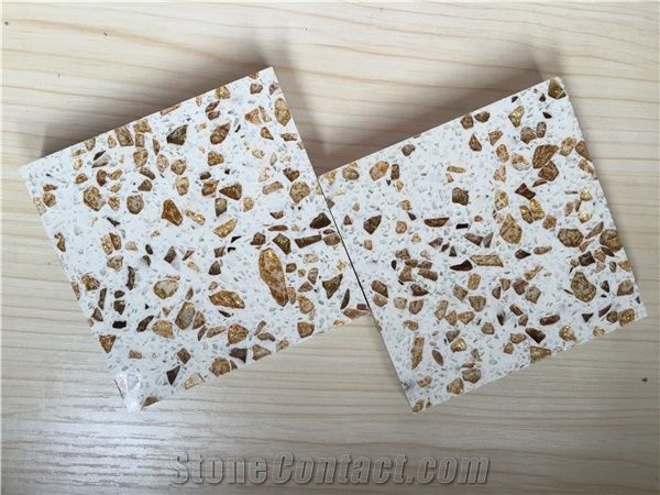 Quartz Stone Slabs and Tiles, Bst F0086 Golden Series in Standard Size 3000*1400mm and 3200*1600mm with Thickness 12/15/20/25/30mm Directly from China Manufacturer at Cheap Price More Durable Than Gra