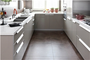 Supply Pure White Quartz Stone Solid Surface Countertop Non-Porous and Easy to Clean and Maintain Directly from China Manufacturer at Good Price Thickness 12/15/20/25/30mm
