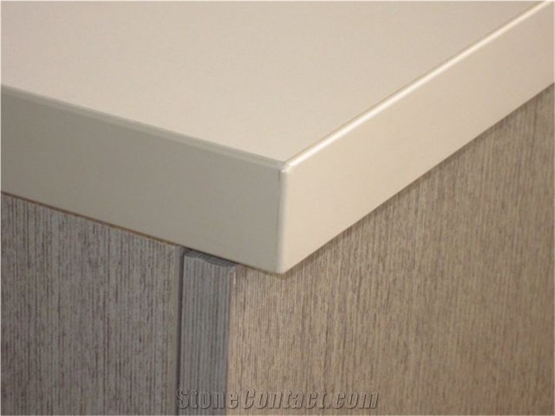 Wholesale Beige Color Quartz Stone Countertop with Bright Solid Surface Directly from China Manufacturer at Competitive Pricing More Durable Than Granite Thickness 3cm