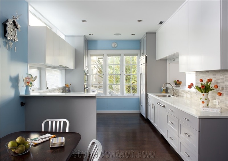 Wholesale Pure White Quartz Stone Solid Surface Countertop Non-Porous and Easy to Clean and Maintain Directly from China Manufacturer at Good Price Slab Size 118*55 and 126*63