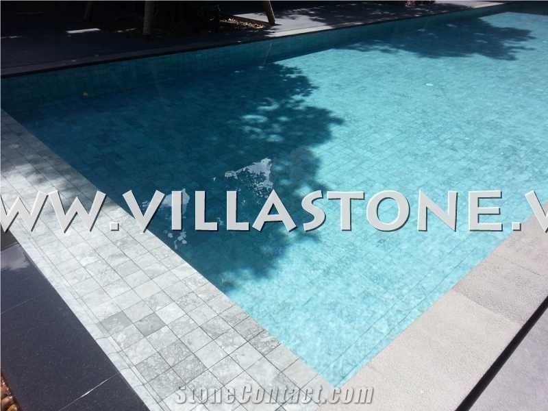 White Cloud for Swiming Pool, Grey Viet Nam Marble Blocks