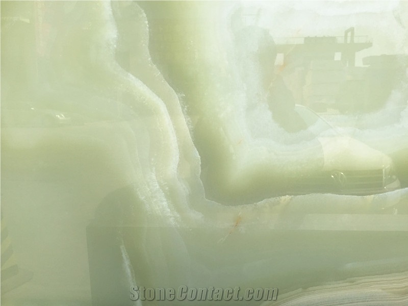 3000x2750mm Natural Jade Light Green Onyx Slabs & Tiles, Iran Green Onyx