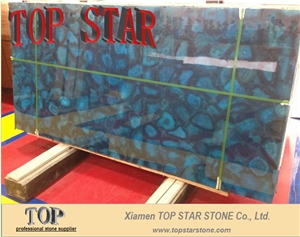 Blue Gemstone Marble Blue Agate Stone Tiles