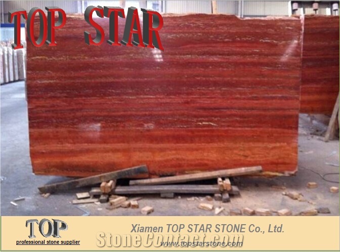 Khalvangah Travertine Slabs & Tiles, Iran Red Travertine
