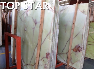 Light Green Onyx Slabs & Tiles, Floor Tile Covering