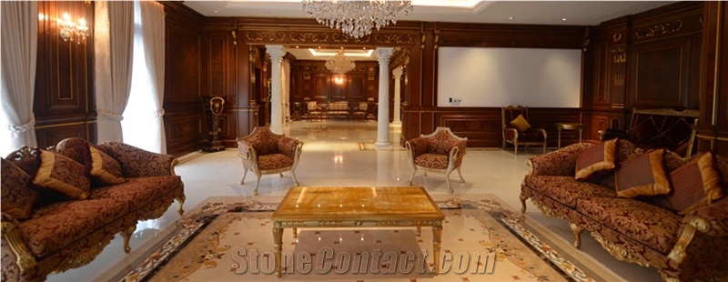 Royal Foyer Medallion, Marble Polished Flooring Waterjet Medallion for Indoor Decoration, Fine Art Marble Floors Ltd