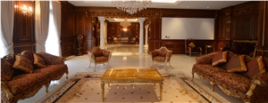 Royal Foyer Medallion, Marble Polished Flooring Waterjet Medallion for Indoor Decoration, Fine Art Marble Floors Ltd