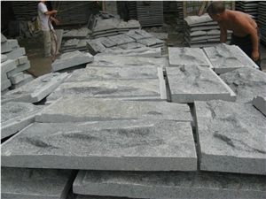 Padand Dark Grey Granite Mushroomed Wall Cladding Tile Mushroom Stone