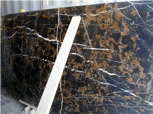 Black Marble with Golden and White, R Goldano Marble Tiles & Slabs
