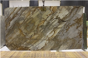 Roma Imperiale Quartzite Slabs, Brazil Yellow Quartzite