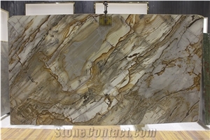 Roma Imperiale Quartzite Slabs, Brazil Yellow Quartzite