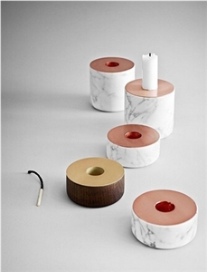 Italilan Carrara White Marble Candle Holder & Sets