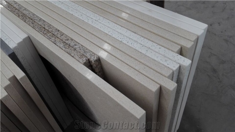 China Beige Artifical Quartz Stone Countertop,Chinese Manmade Stone,Bulding Products