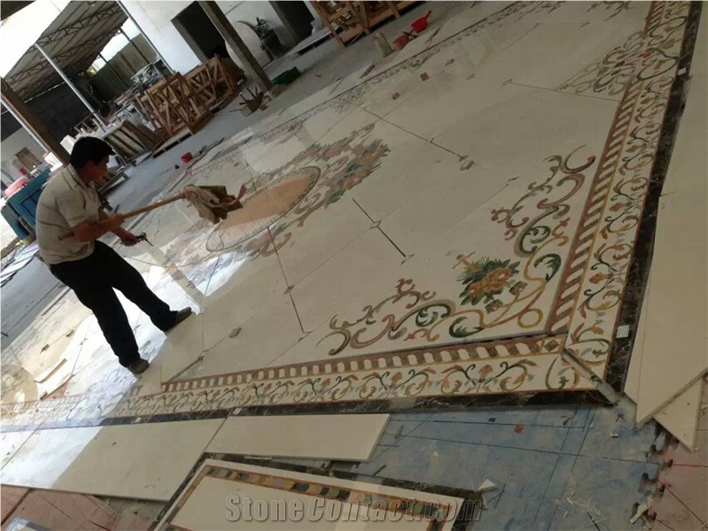 China Multicolor Marble Water Jet,Floor Decration