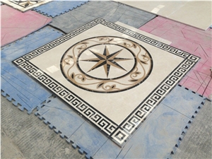 China Multicolor Marble Water Jet Medallion,Round Medallions Bulding Decration