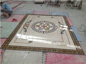 China Multicolor Marble Water Jet Medallion,Round Medallions Bulding Decration