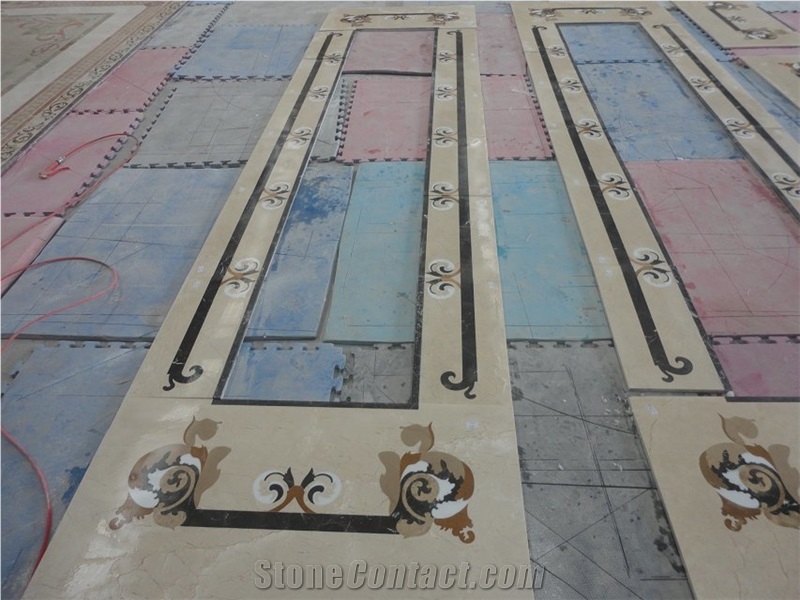 China Multicolor Marble Water Jet Medallion,Round Medallions Bulding Decration