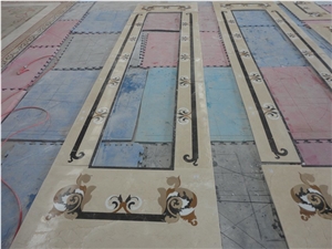 China Multicolor Marble Water Jet Medallion,Round Medallions Bulding Decration