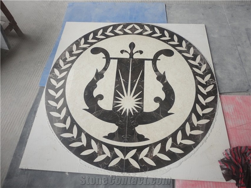 China Multicolor Marble Water Jet Medallion,Round Medallions Bulding Decration