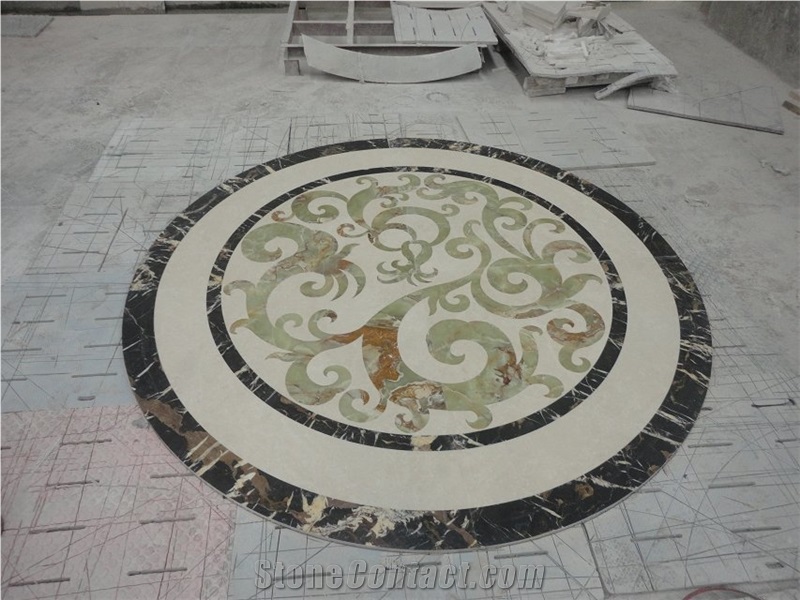 China Multicolor Marble Water Jet Medallion,Round Medallions Bulding Decration