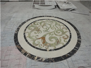 China Multicolor Marble Water Jet Medallion,Round Medallions Bulding Decration