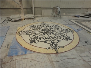 China Multicolor Marble Water Jet Medallion,Round Medallions Bulding Decration