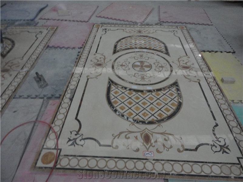 China Multicolor Marble Water Jet Medallion,Round Medallions Bulding Decration