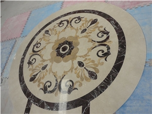 China Multicolor Marble Water Jet Medallion,Round Medallions Bulding Decration