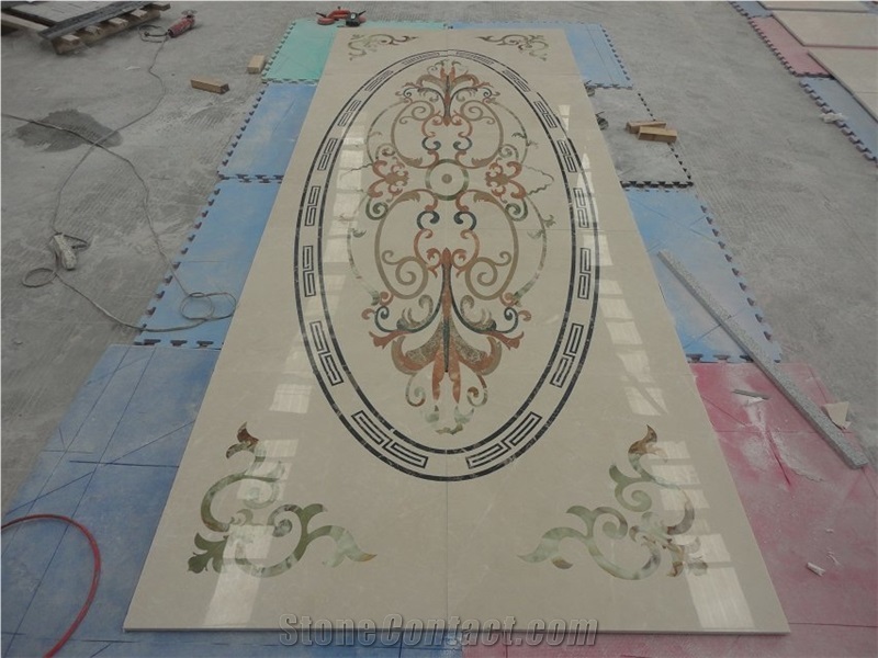 China Multicolor Marble Water Jet Medallion,Round Medallions Bulding Decration