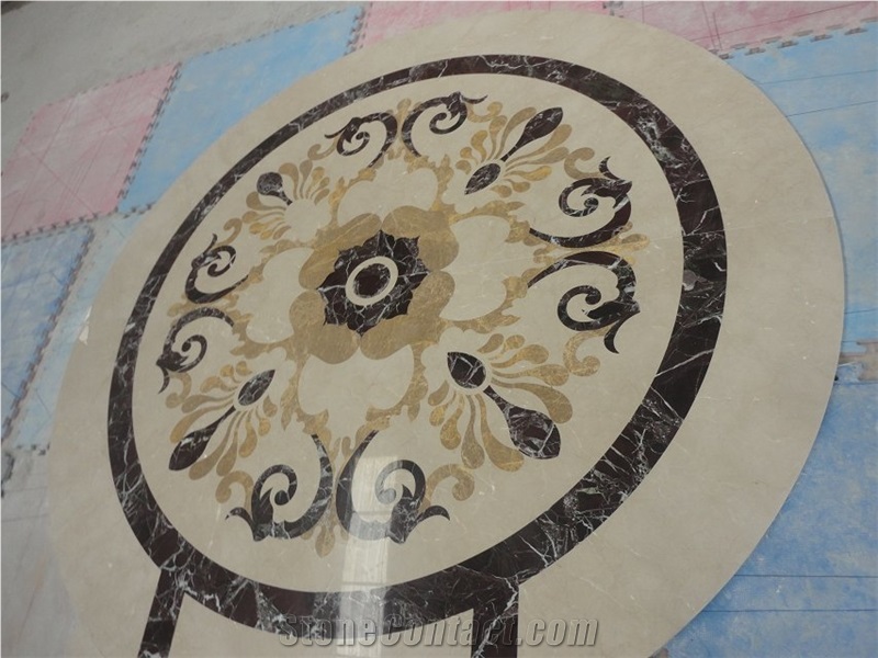 China Multicolor Marble Water Jet Medallion,Round Medallions Bulding Decration