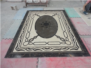 China Multicolor Marble Water Jet Medallion,Round Medallions Bulding Decration