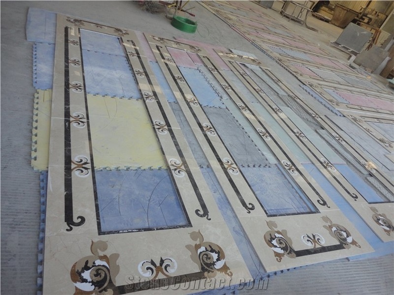 China Multicolor Marble Water Jet Medallion,Round Medallions Bulding Decration